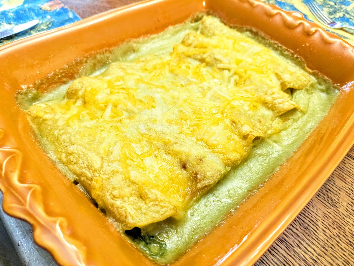 plant-based comfort food at its finest!: Spinach Mushroom Bean Enchiladas